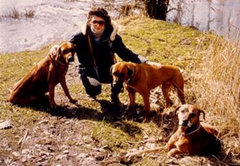 Die Hunde "Aus dem Skaaprevier" mit mir vor ca. 20 Jahren